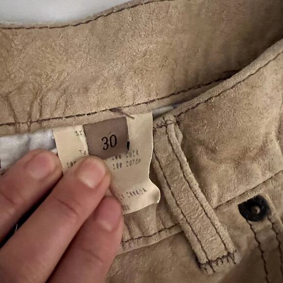 Wash2Wear W2W Tan Washable Suede Straight Legged Pants Womens 30 Western - Picture 7 of 9